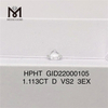 1.11ct D VS2 ID 3EX Diamante coltivato in laboratorio HPHT Prezzo di fabbrica Taglio rotondo 