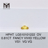 Prezzo di fabbrica di diamanti sintetici HPHT a forma di OV con diamante da laboratorio giallo vivido da 0,81 ct