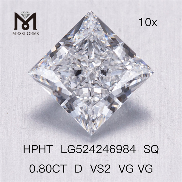 Prezzo intero all'ingrosso del diamante coltivato in laboratorio da 0,80 ct SQ D VS2 HPHT diamante