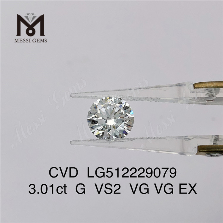  3.01CT G cvd diamante all\'ingrosso vs prezzo all\'ingrosso di diamanti artificiali