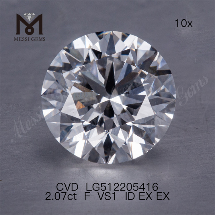 2.07CT F VS diamanti cvd Diamanti da laboratorio a forma RD in vendita