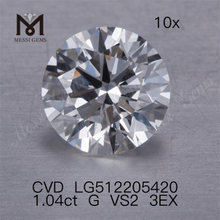 1.04ct G migliore vendita diamante da laboratorio cvd sciolto vs prezzo di fabbrica del diamante da laboratorio rotondo 3EX