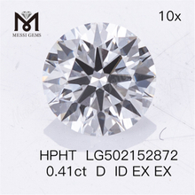 Diamanti da laboratorio di forma rotonda da 0,41 ct HPHT D ID EX EX
