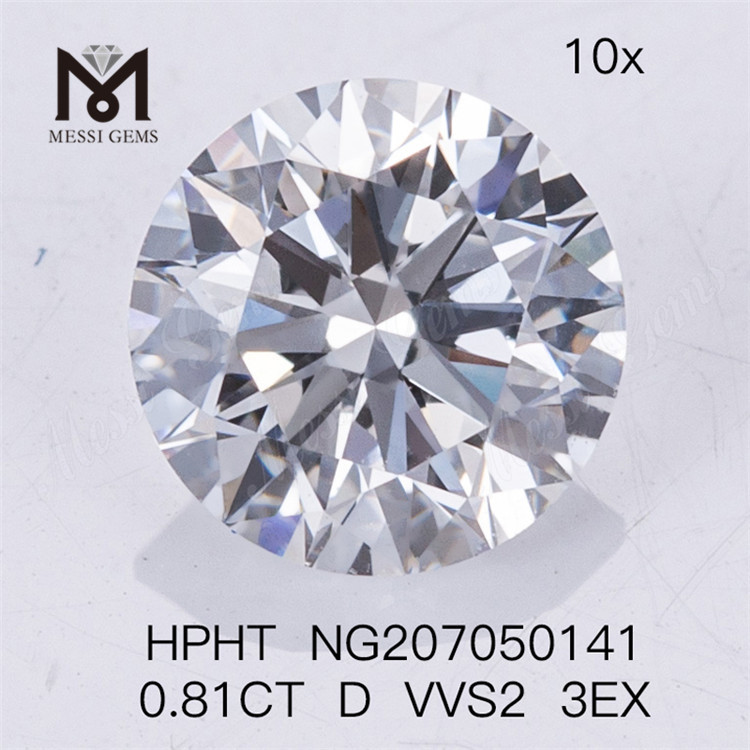Diamanti da laboratorio HPHT D VVS2 3EX da 0,81 ct 