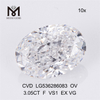 Diamante da laboratorio sciolto a buon mercato da 3,05 ct colore F VS OVALE diamanti sciolti creati dall\'uomo