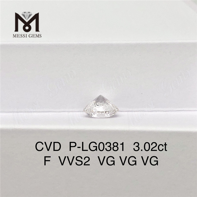 3.02ct F VVS2 VG VG VG forma rotonda CVD acquistare cvd diamante P-LG0381
