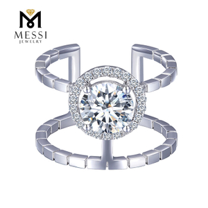 1.14ct 18k gpld moda anello nuziale donne regalo gioielli in oro DEF anello di diamanti Moissanite