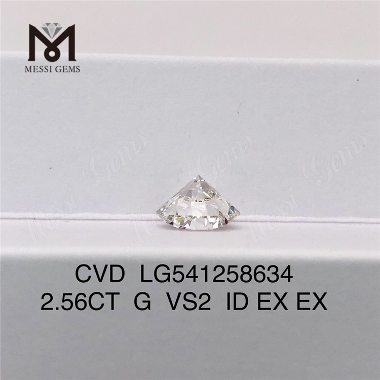Prezzo all'ingrosso del diamante coltivato in laboratorio rotondo artificiale G da 2,56 ct in vendita
