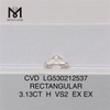 Diamanti sintetici sciolti RETTANGOLARI 3,13CT H cvd vs2 Lab Diamond IGI