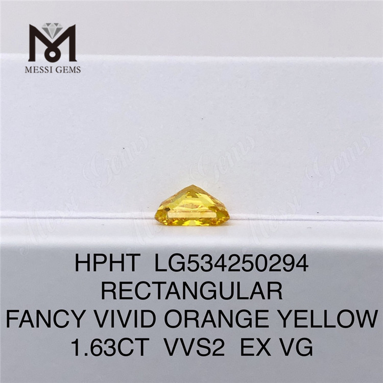 Diamanti sintetici sciolti FANCY YELLOW da 1,63 ct RETTANGOLARE diamanti gialli cresciuti in laboratorio prezzo all\'ingrosso