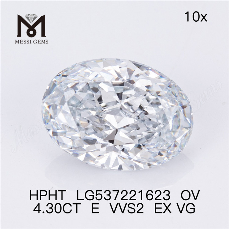 4,30 ct vvs bianco acquista diamanti da laboratorio E color oval hpht loose lab diamond