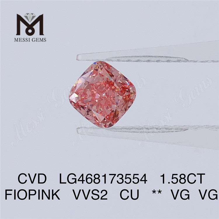 1.58CT FIOPINK VVS2 CU VG VG CVD fornitore di diamanti coltivati ​​in laboratorio LG468173554