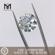 5.01CT G diamanti coltivati ​​in laboratorio prezzo all'ingrosso vs2 diamanti sintetici sciolti prezzo di fabbrica