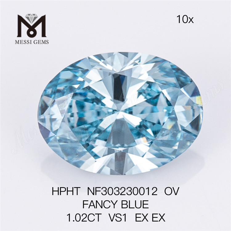1.02CT OV FANCY BLUE VS1 diamante coltivato in laboratorio all'ingrosso HPHT NF303230012