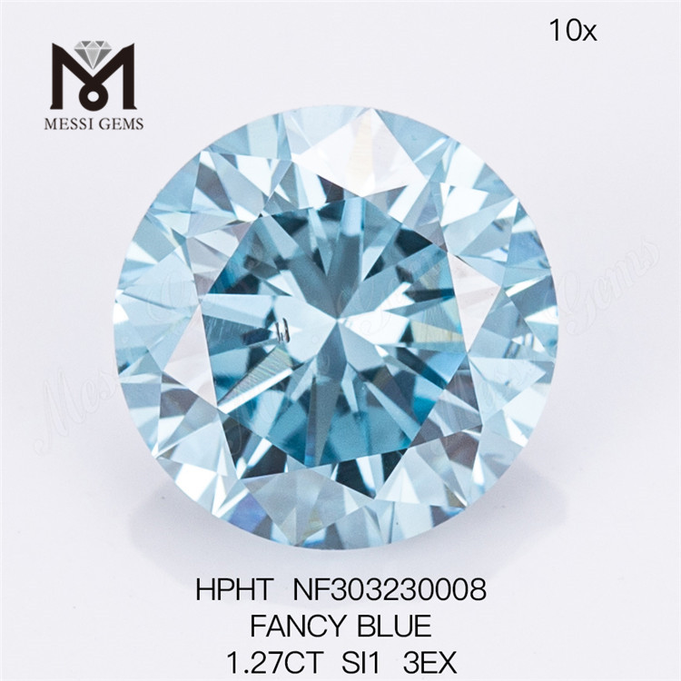 1,27ct si1 3ex diamanti colorati coltivati ​​in laboratorio blu fantasia hpht NF303230008