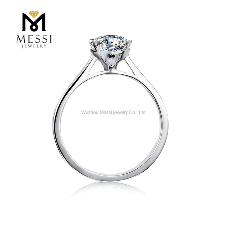 Anello solitario in moissanite da 1 ct per gioielli con fedi nuziali di fidanzamento in anello in argento sterling 925