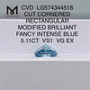 5.11CT VS1 VG EX CVD TAGLIO ANGOLARE RETTANGOLARE MODIFICATO BRILLANTE Fancy Blue Diamond LG574344518