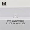 Prezzo del diamante coltivato in laboratorio Cvd da 2,12 ct D VVS2 3EX LG597359289