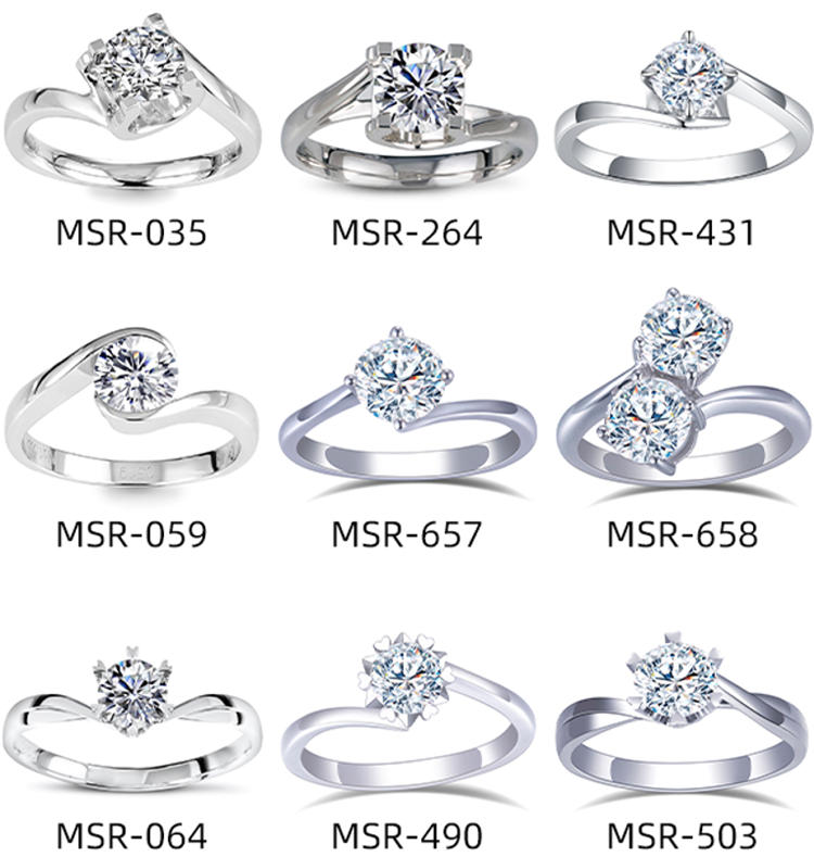 Anello solitario in oro 0.3CT 0.5CT 9K 10K 14K 18K IGI