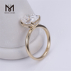 Anello di fidanzamento solitario ovale con diamante coltivato in laboratorio in oro rosa 14 carati in vendita