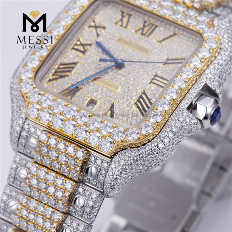 2023 Orologio Hip Hop personalizzato con diamanti Moissanite Orologio di lusso VVS Moissanite ghiacciato