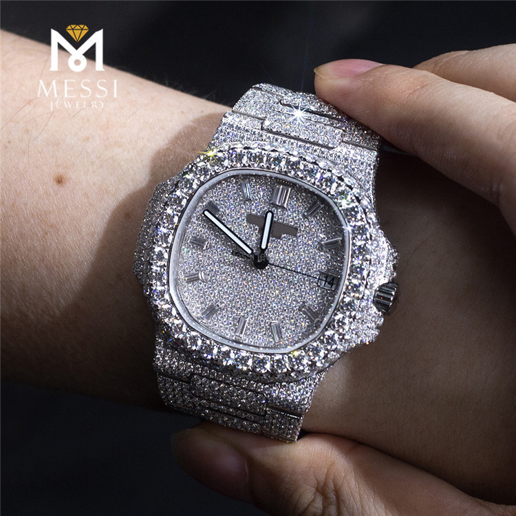 orologio vvs moissanite in oro bianco 