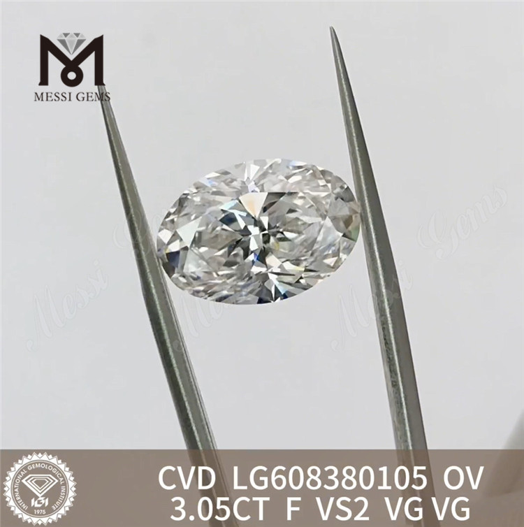 3.05CT F VS2 OV Diamanti sciolti certificati IGI all'ingrosso Provenuti eticamente e tagliati con perizia丨Messigems LG608380105