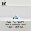 Diamanti coltivati ​​in laboratorio certificati IGI da 1,52CT VS2 FANCY INTENSE BLUE丨Messigems CVD LG617411208
