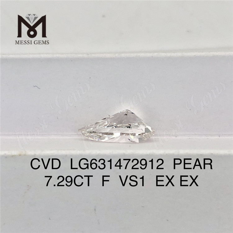 7.29CT F Diamante coltivato in laboratorio a forma di pera VS1 EX EX CVD LG631472912丨Messigems