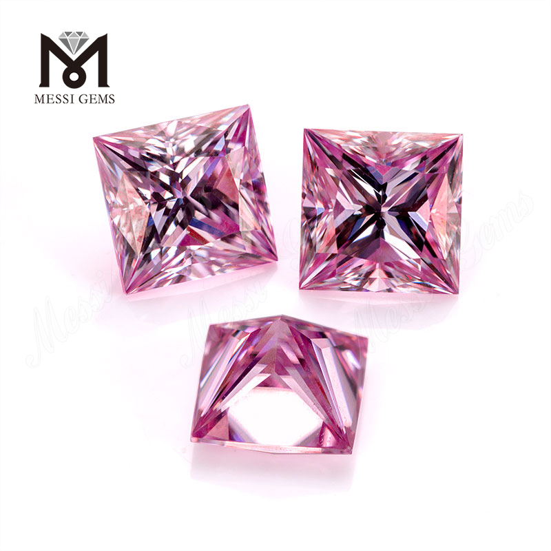 Prezzo all'ingrosso rosa VVS 1 carato 5.5x5.5mm Moissanite Princess taglio pietra sciolta