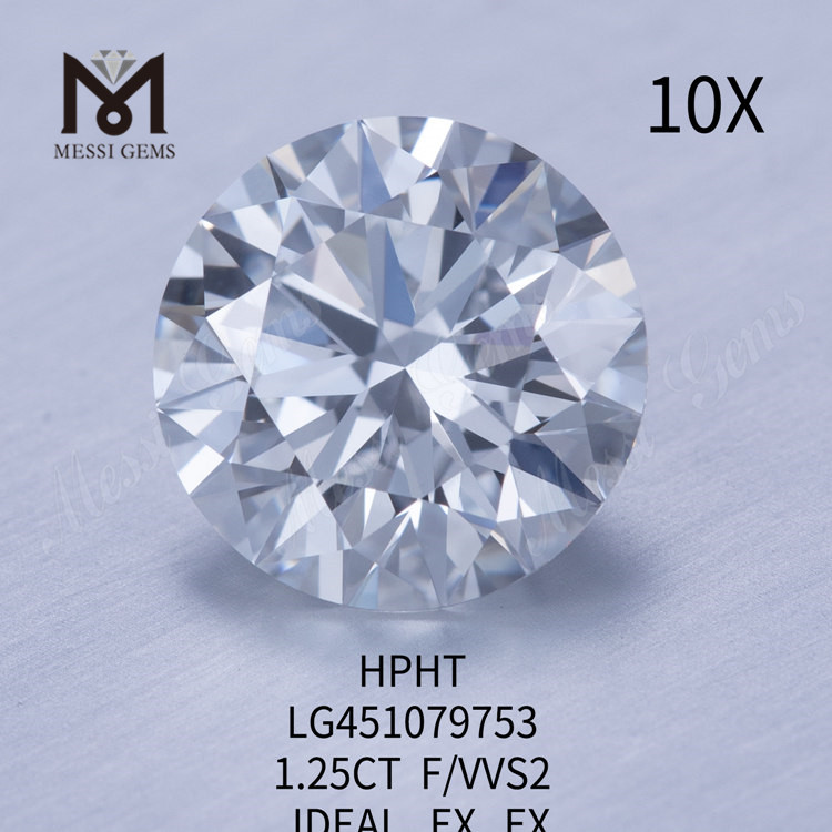 1.25ct F VVS2 RD IDEAL Cut Grade lab diamonds Diamante HPHT in vendita