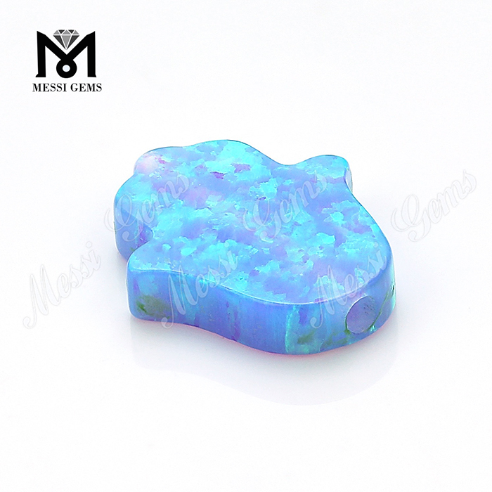 Lab creato a forma di mano opale 11x13 mm sintetico opale blu opale di fuoco Hamsa