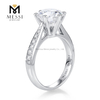Anello da sposa in oro bianco moissanite 3 carati da donna