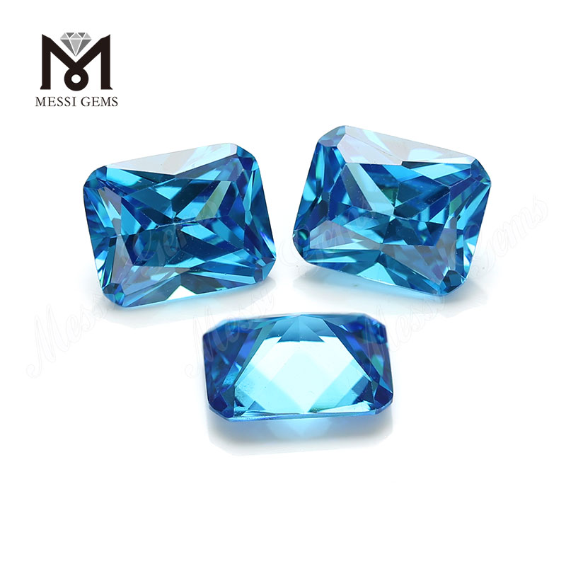 Zirconia cubica acquamarina 10x14 mm tagliata a macchina ottagonale in pietra preziosa sciolta