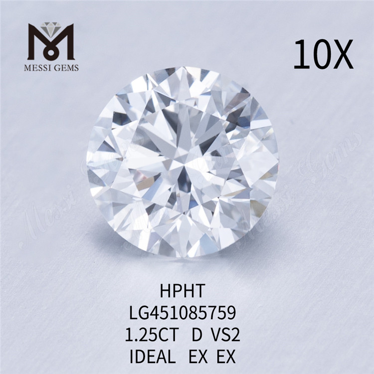 Diamanti da laboratorio HPHT 1,25 ct D VS2 RD BRILLANTE