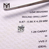 prezzo all\'ingrosso 1,24 carati H VVS2 IDEAL diamante bianco CVD sintetico coltivato in laboratorio 