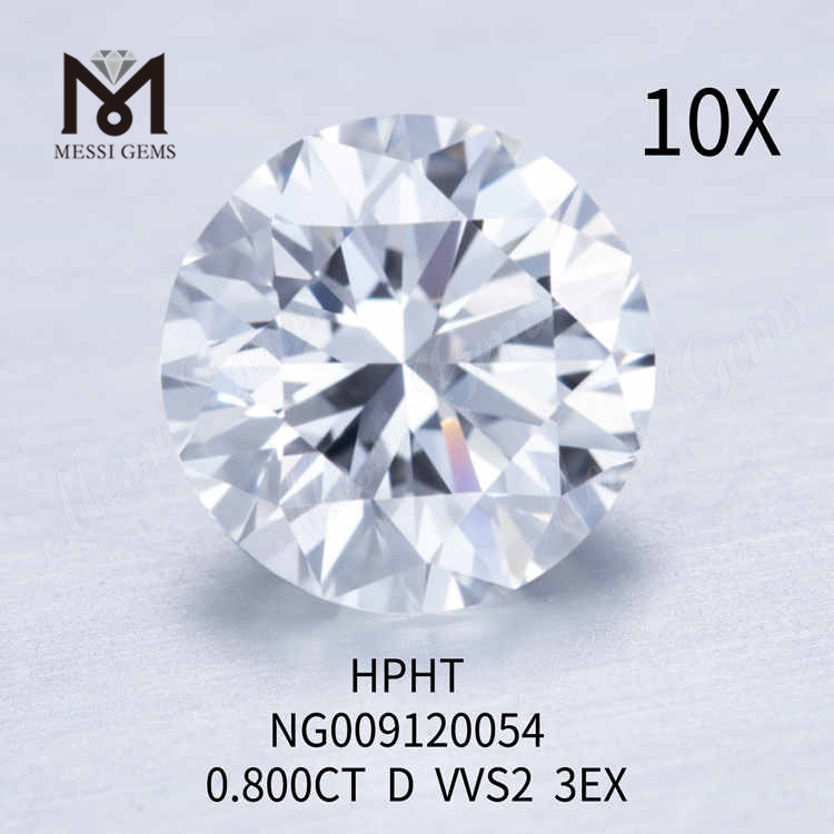 Diamante da laboratorio 0.8CT VVS2 3EX bianco rotondo sciolto