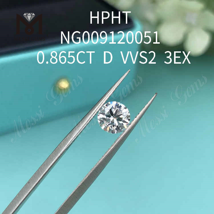 0.865CT RD bianco VVS2 3EX diamanti prodotti in laboratorio
