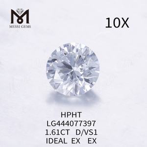 1,61 carati D VS1 IDEAL Diamanti tondi da laboratorio