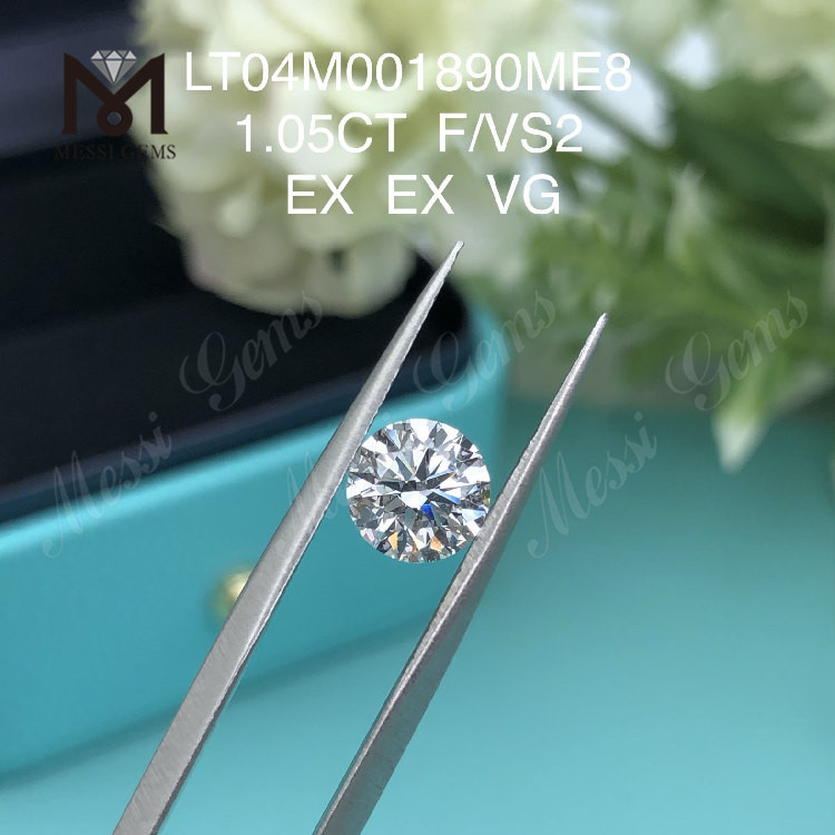 F Diamanti da laboratorio rotondi da 1,05 carati Taglio VS2 EX