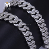 Collana con catena a maglia cubana in argento CZ personalizzata da uomo hip-hop da 22 pollici