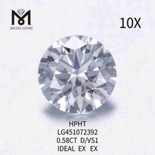 0.58CT D/VS1 diamanti fabbricati in laboratorio IDEAL EX EX 