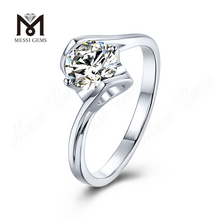 Messi Gems semplice 1-3ct DEF moissanite anello in argento sterling 925 donna anello d'argento da indossare ogni giorno