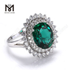 14k 18k anello con smeraldi gioielli anello donna a forma di fiore di sole con smeraldo nel commercio all\'ingrosso di gioielli in oro