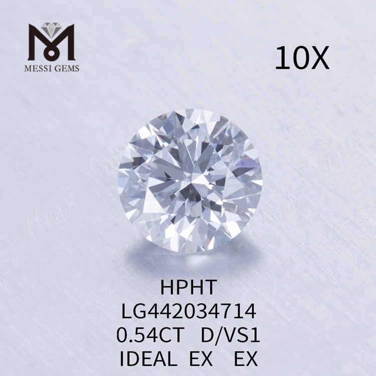 0.54CT D/VS1 diamante rotondo coltivato in laboratorio IDEAL EX EX