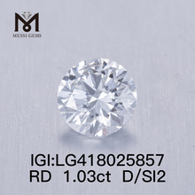 1.03CT D/SI2 diamanti rotondi coltivati ​​in laboratorio VG
