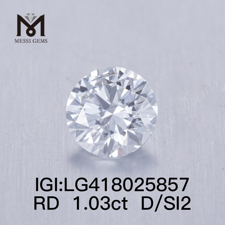 1.03CT D/SI2 diamanti rotondi coltivati ​​in laboratorio VG