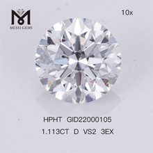 Diamante sintetico da 1,113 ct HPHT D VS2 3EX Prezzo per carato Diamante sintetico