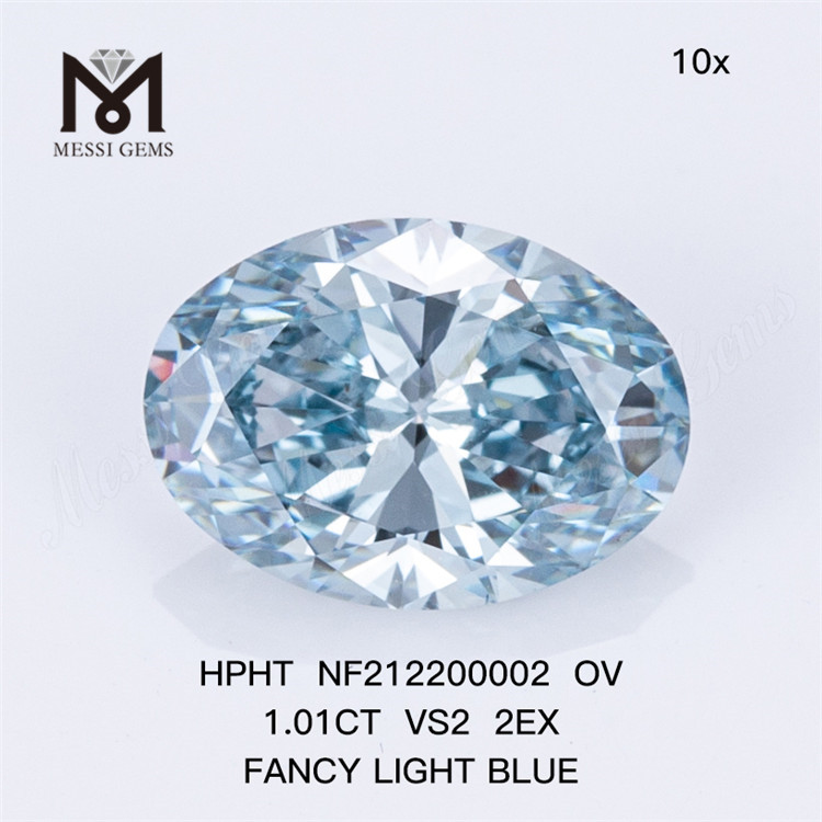 NF212200002 OV 1.01CT VS2 2EX FANCY LIGHT BLUE HPHT lab diamond