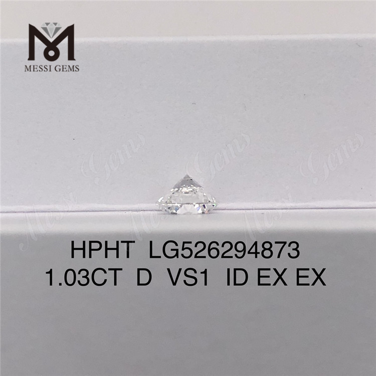 1.03CT D VS1 ID EX EX diamanti rotondi igi cresciuti in laboratorio HPHT